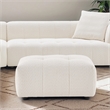 Kayzer Luxurious Boucle Fabric Ottoman in Ivory