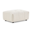 Kayzer Luxurious Boucle Fabric Ottoman in Ivory