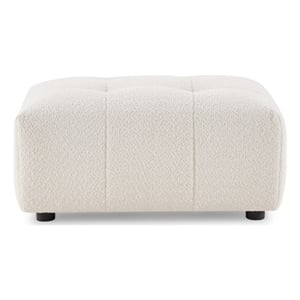 Kayzer Luxurious Boucle Fabric Ottoman in Ivory