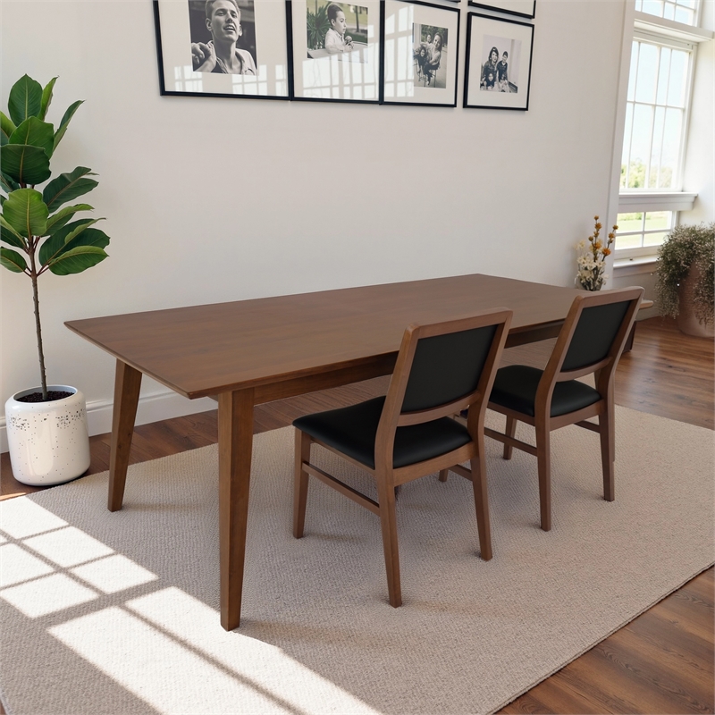 Andover Stylish Mid-Century Modern Solid Wood Dining Chairs in Black (Set of 2)