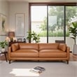 Valencia Living Room Premium Top-Grain Leather Sofa in Tan