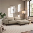 Oasis Modern Design Top Grain Leather Right-Faced Sectional Sofa in Beige