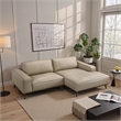 Oasis Modern Design Top Grain Leather Right-Faced Sectional Sofa in Beige