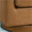 Bryan Modern Genuine Tan Leather Swivel Chair with Comfortable Cushion Seat