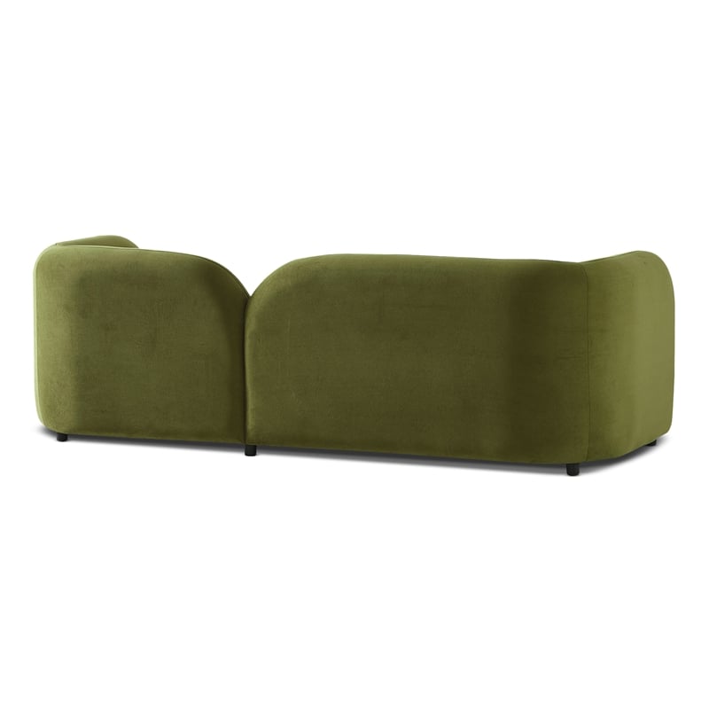 Bodur Japandi Style Luxury Modern Green Velvet Sofa with Stylish Curved Design