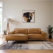 Oasis Modern Design Top Grain Leather Sectional Sofa in Tan