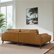 Oasis Modern Design Top Grain Leather Sectional Sofa in Tan