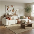 Houma Plush Sand Boucle Fabric 3-Piece Sectional Sofa with Chaise & Pillows