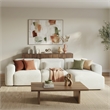 Houma Plush Sand Boucle Fabric 3-Piece Sectional Sofa with Chaise & Pillows