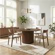 Lancelot Round Solid Wood Dining Table with Sculptural Pedestal Base