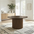 Lancelot Round Solid Wood Dining Table with Sculptural Pedestal Base