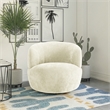Terre Neutral Sand Fabric Chenille Swivel Barrel Chair for Modern Spaces
