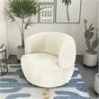 Terre Neutral Sand Fabric Chenille Swivel Barrel Chair for Modern Spaces