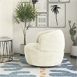 Terre Neutral Sand Fabric Chenille Swivel Barrel Chair for Modern Spaces
