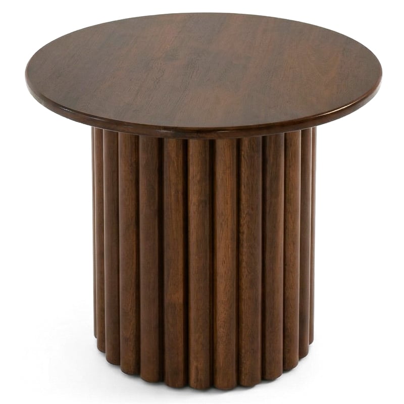 Lancelot Modern Sculptural End Table with Compact Round Design