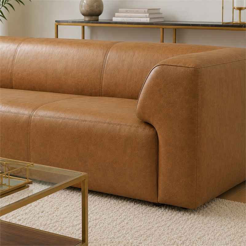 Lexington 3 Seater Premium Leather Sofa with Sleek Minimalist Profile