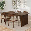 Lancelot Solid Wood Dining Table with Ribbed Slab Legs in Walnut