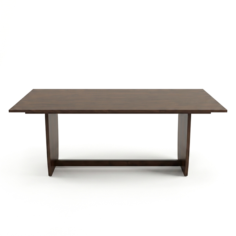 Stanford Modern Rectangular Dining Table with Sculptural Slab Legs in Walnut