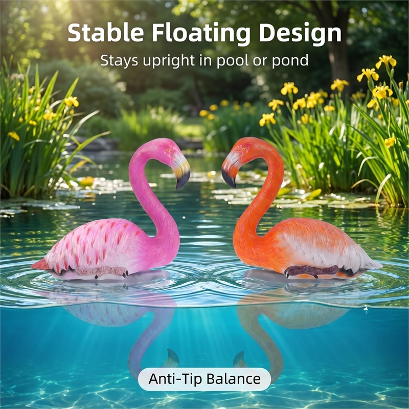 Floating Flamingo Orange&Pink (Set of 2)