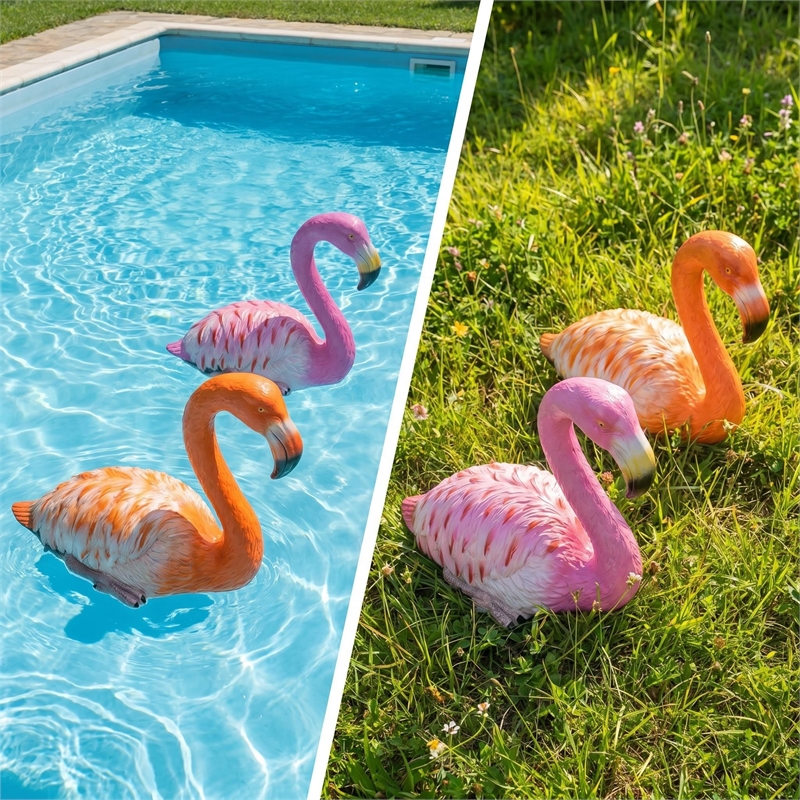 Floating Flamingo Orange&Pink (Set of 2)