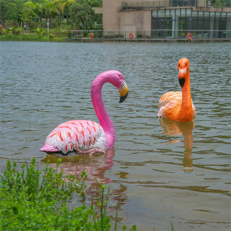 Floating Flamingo Orange&Pink (Set of 2)