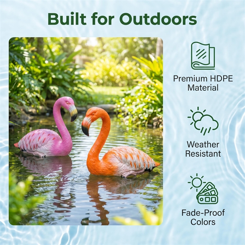 Floating Flamingo Orange&Pink (Set of 2)