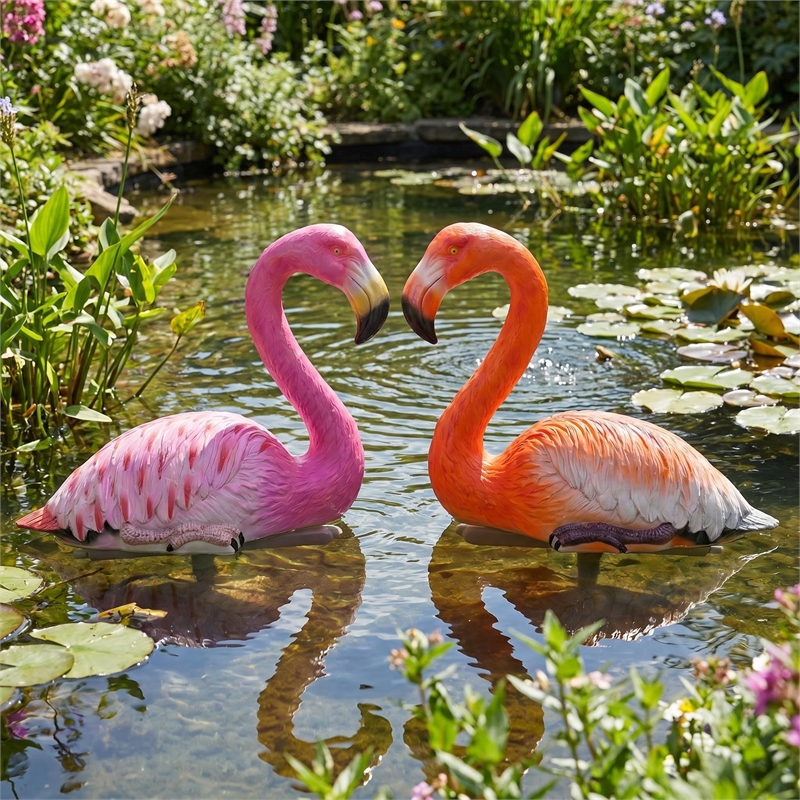 Floating Flamingo Orange&Pink (Set of 2)