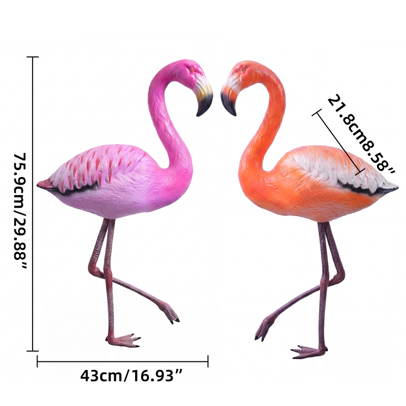 Set of 2 Stading Flamingo Pink& Orange
