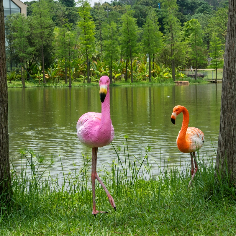 Set of 2 Stading Flamingo Pink& Orange
