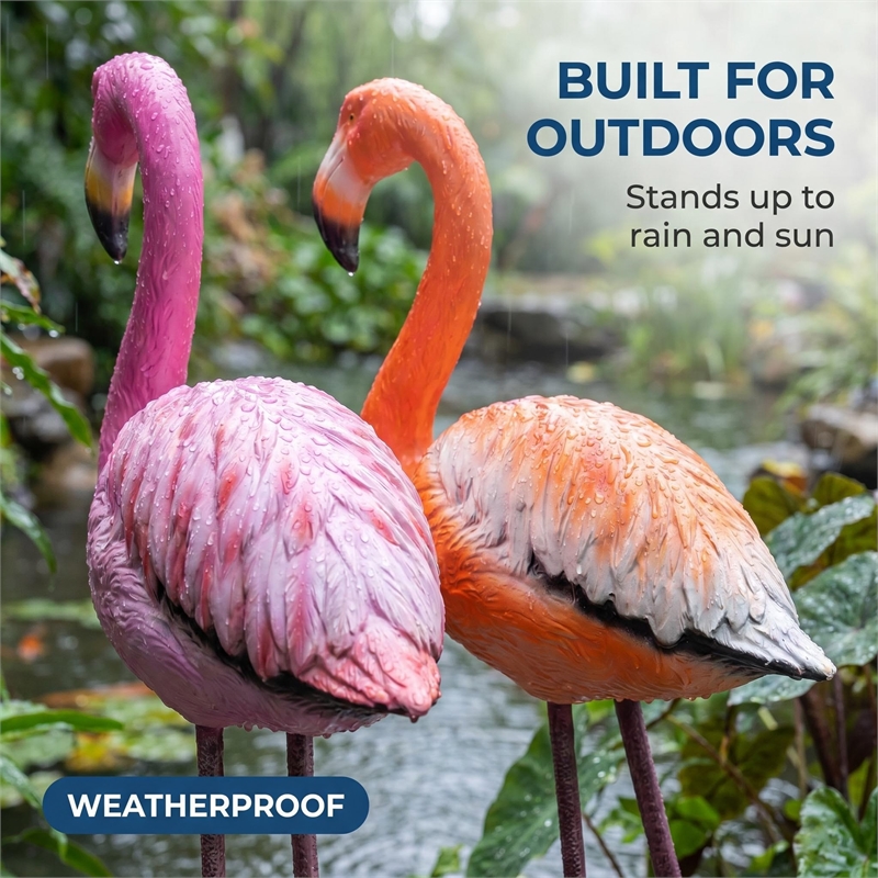 Set of 2 Stading Flamingo Pink& Orange