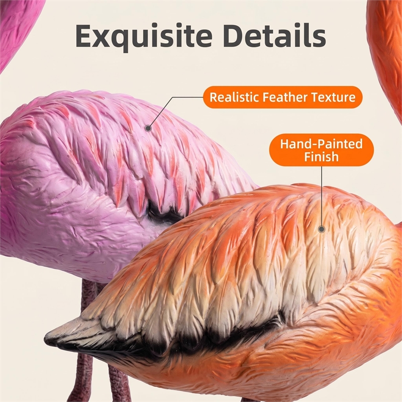Set of 2 Stading Flamingo Pink& Orange