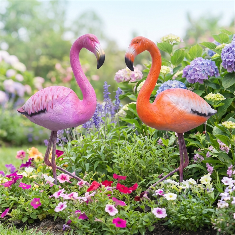 Set of 2 Stading Flamingo Pink& Orange