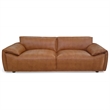 Pittsburgh Luxurious Real Leather Statement Sofa for Modern Homes in Tan