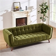 Alosio Mid Century Rectangular Tufted Back Velvet Upholstered Sofa in Olive Green