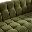 Alosio Mid Century Rectangular Tufted Back Velvet Upholstered Sofa in Olive Green