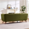 Alosio Mid Century Rectangular Tufted Back Velvet Upholstered Sofa in Olive Green