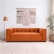 Holland Minimalist Modern Velvet Sofa with Structured Tufted Back in Burnt Orange