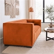 Holland Minimalist Modern Velvet Sofa with Structured Tufted Back in Burnt Orange