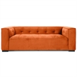 Holland Minimalist Modern Velvet Sofa with Structured Tufted Back in Burnt Orange