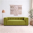 Holland Minimalist Modern Velvet Sofa with Structured Tufted Back in Olive Green