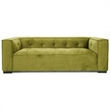 Holland Minimalist Modern Velvet Sofa with Structured Tufted Back in Olive Green