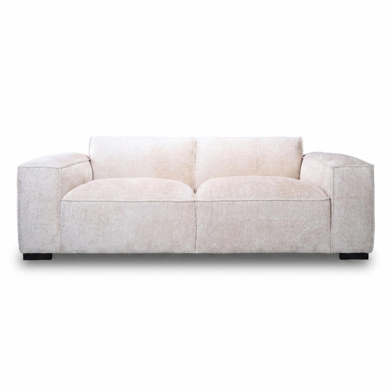 Ketchikan Modern Minimalist Boucle Fabric Sofa with Plush Comfort Design in Cream