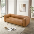 Pattison Mid-Century Modern Rectangular Genuine Leather Sofa with Tight Back in Tan