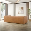Pattison Mid-Century Modern Rectangular Genuine Leather Sofa with Tight Back in Tan