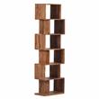 Porter Designs Modern 6-Shelf Stacked Wood Bookcase in Natural Brown.