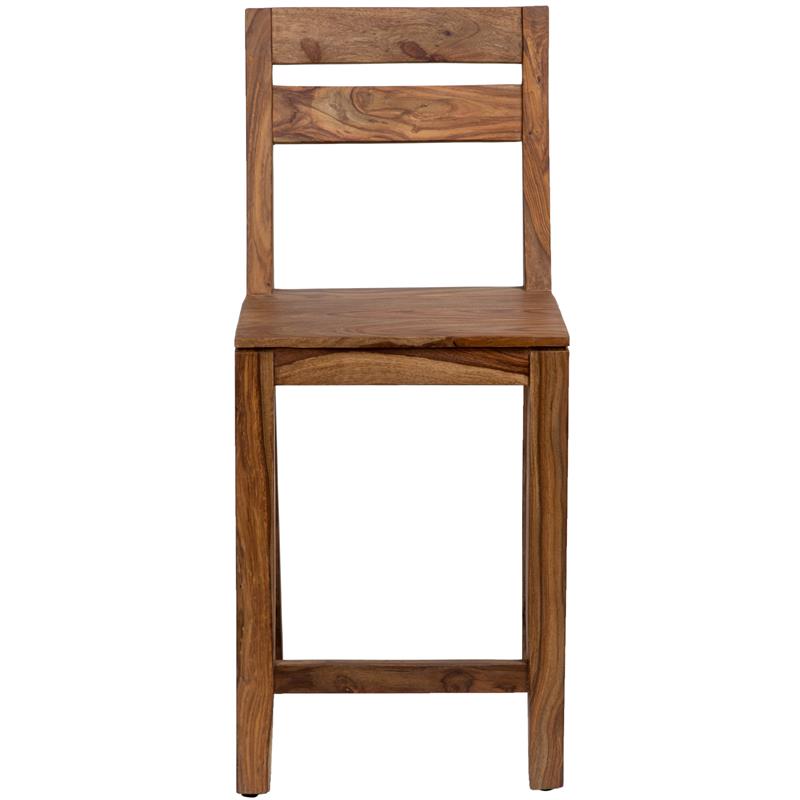 Urban Mid-Century Modern Sheesham Counter Height Chair in Brown (Set of 2)