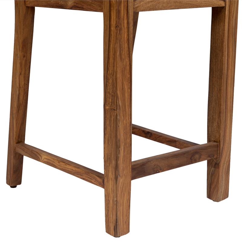 Urban Mid-Century Modern Sheesham Counter Height Chair in Brown (Set of 2)