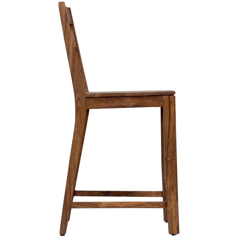 Urban Mid-Century Modern Sheesham Counter Height Chair in Brown (Set of 2)