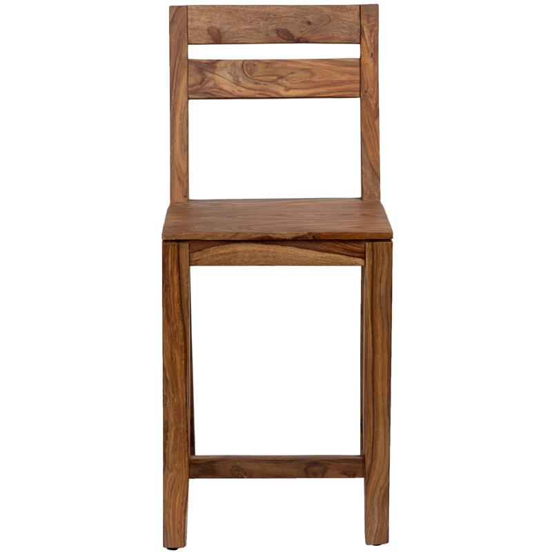 Urban Mid-Century Modern Sheesham Counter Height Chair in Brown (Set of 2)