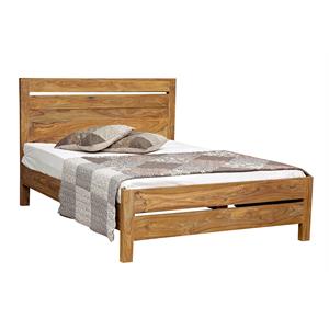 Urban Mid-Century Modern Sheesham Wood Queen Bed.